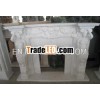 White marble decorative fireplace design