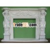 Natural White Stone Carving Fireplace