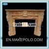 Yellow marble fireplace mantel beautiful design