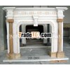White Marble Columns Fireplace Mantel