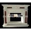 Red And White Stone Fireplace MFC145