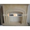 Beige marble fireplace(stone fireplace, fireplace)