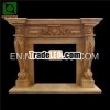 Marble Antique Fireplace Mantel with Flower
