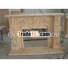 Beige Carved Marble Fireplace