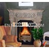 French style Distressed white FSC Wooden fireplace mantel