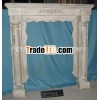 Shabby chic wooden fireplace