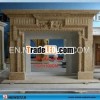 limestone fireplace