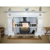 white stone electric fireplace