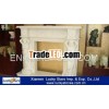 White marble indoor decoration statued fireplace mantel