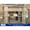 Popular Carved Beige Column Fireplace