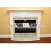 Decorative White Stone Fireplace Mantel