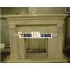 Freestanding beige marble fireplace mantels