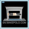 Polished white marble fireplace with column design