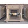 indoor man-made polished marble fireplace mantel