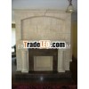 Natural Travertine Double Stone Fireplace