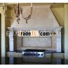 Custom Honed stone kitchen Hood Limestone