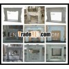 Nine antique designs of white marble decorative fireplaces