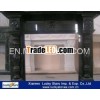 Black granite column fireplace mantel