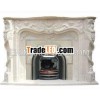 Carved Natural White Marble Fireplace Mantels Surrounds