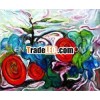 Abstractive flower oil painting design