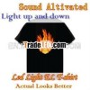 New Flame Sound Control Light Up and Down EL T-Shirt