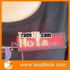 hot sell led display t-shirt badge with red fond and lighting