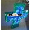 outdoor iron cabinet single face and double color pharmacy led cross sign