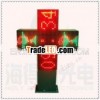 red and green double color iron cabinet programable led cross sign