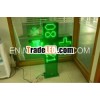 80*80cm pure green color led flashing cross sign