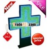 high light and best seller led cross light double sides, 80*80cm green color