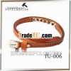 Fashion genuine Leather punched strap narrow metal belts