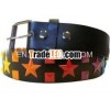 Black Belt Multi-Color Studs & Stars Fashion Snap Belt