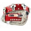 Western ladies' red rhinestone belt