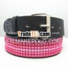 fashion women pink belt with pyramid studded