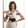 A Band with a Flower accent that Wraps and Ties Around the Bridal Waist Sash Belt for DIY Wedding Dr