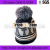 Best seller cheap stripe cuffed jacquard beanie hat