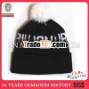 Winter Fleece Knitted Cap White Pom Beanie Hat
