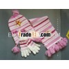 kids fashion Knitted winter hat&scarf set