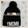 Customized Black Knit Beanies With Pom