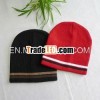 Simple 100% acrylic knit pattern striped hat
