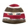 100% acrylic striped fashion knitted crochet beanie hat
