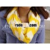 Yellow Scarf,  Yellow Infinity Scarf. Yellow Chevron Scarf.Yellow Zigzag Scarf. Scarf.loop Scarf.Cir