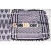 Arab Shemagh Kafiya Square Scarf,  White & Black heart design