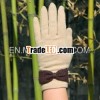 2013 Cream-yellow Cotton Glove With Coffee Butterfly Tie