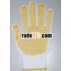 durable PVC dotted working gloves, polyester dots gloves