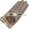 Fashion new style lady sheepskin short leather glove with nails