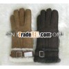 Winter Warm Sheepskin Leather Gloves With Fur Leather Lambskin