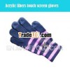 Woollen Touch Screen Leather Gloves For Smart Phone O1308-9