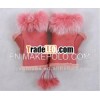 short gloves with fur