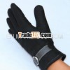 Buckle Onament Fleece Black Man Gloves